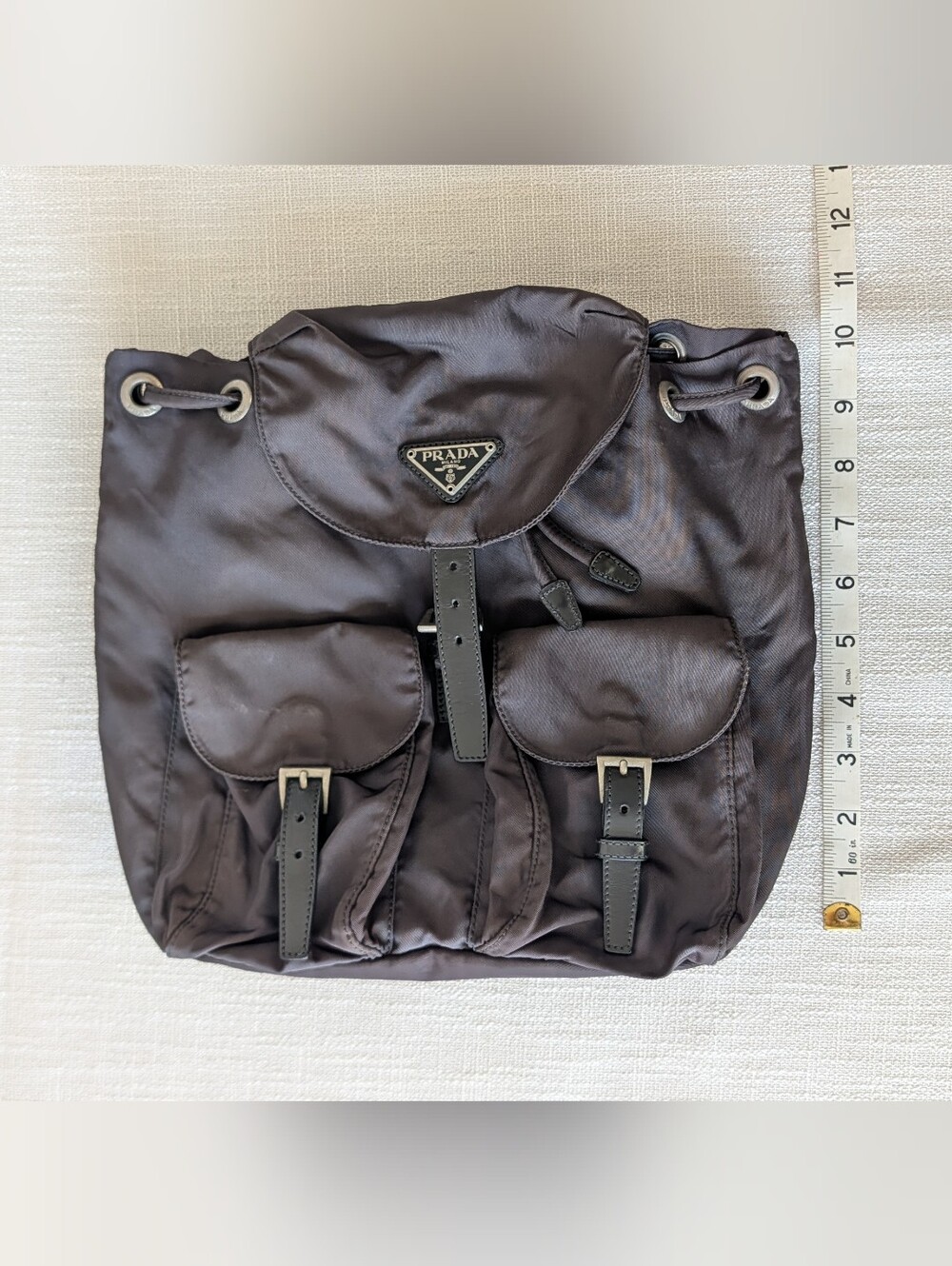 Prada Slate Nylon Drawstring Mini Backpack - Picture 7 of 8